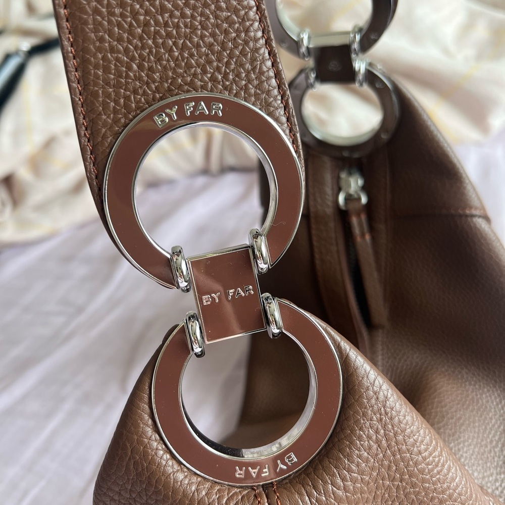 BY FAR Amira Chocolate Brown Leather Shoulder Bag - Picture 4 of 8